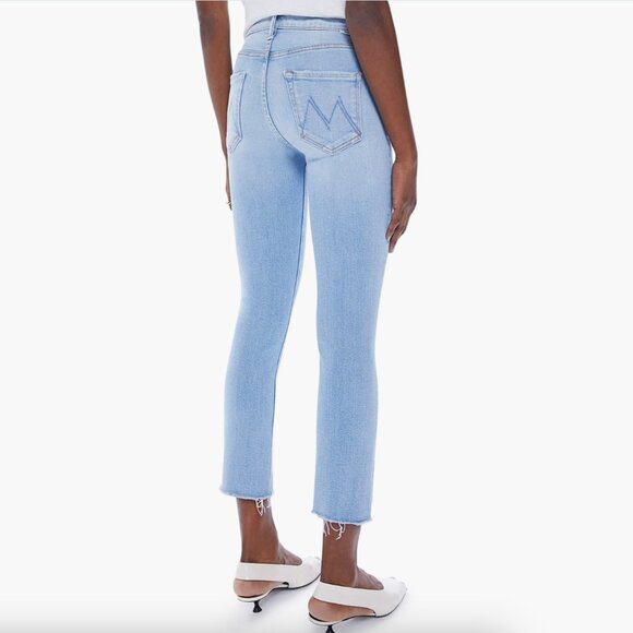 MOTHER The Dazzler Raw Hem Crop Slim Jeans in Sun Kissed - Picture 2 of 14